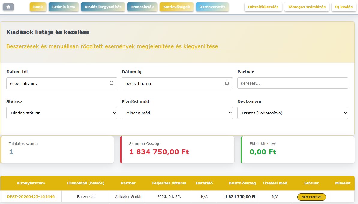 Donkey Starter kiadások kintlévőség kiegyenlítés