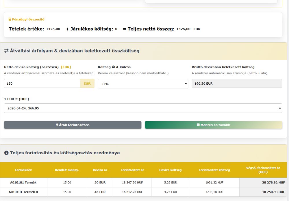 Donkey Starter költség arányosítás beszerzési ár