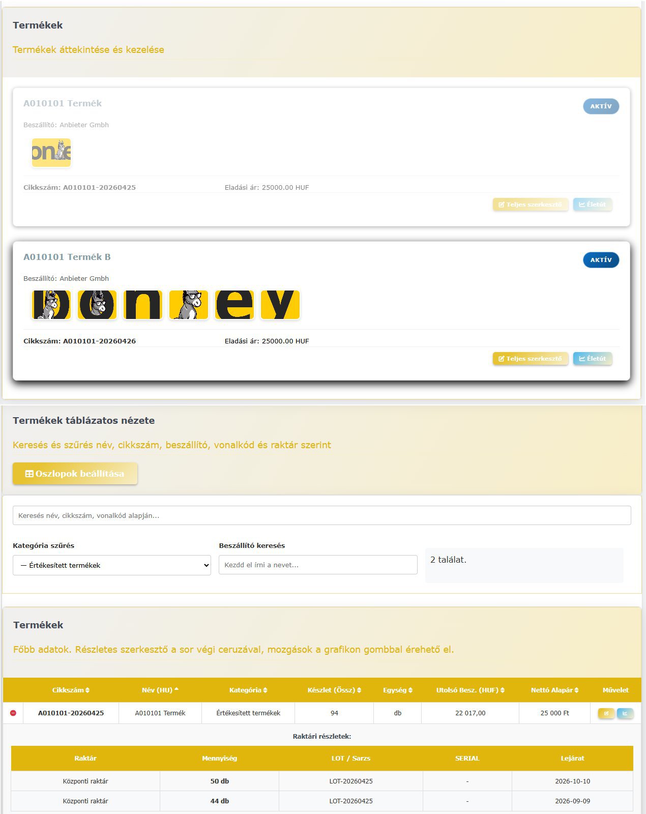 Donkey Starter termék keresés nézetek