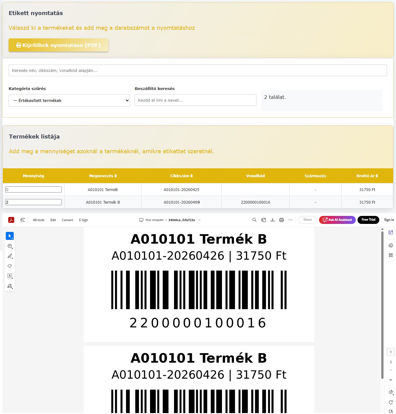 Donkey Starter vonalkód etikett képek